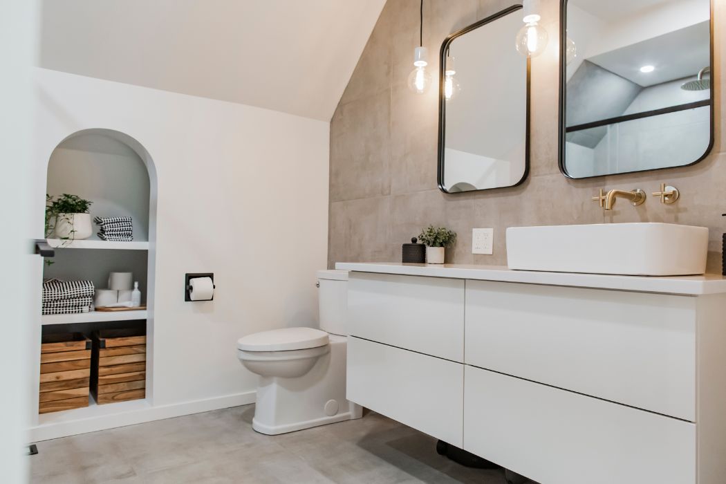 Staged bathroom in home to sell