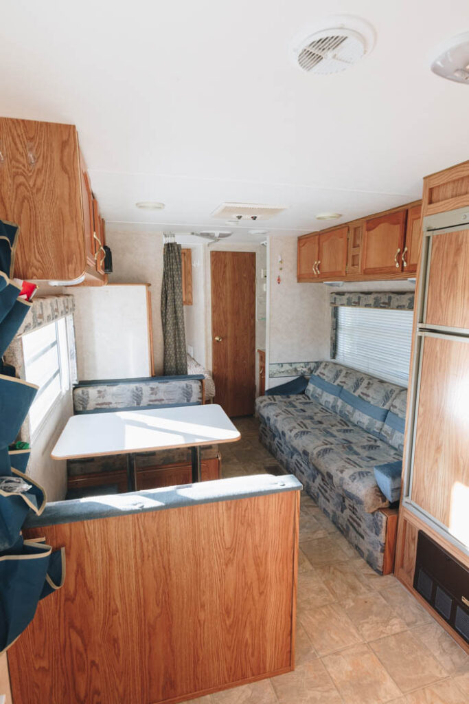 rv living space before makeover