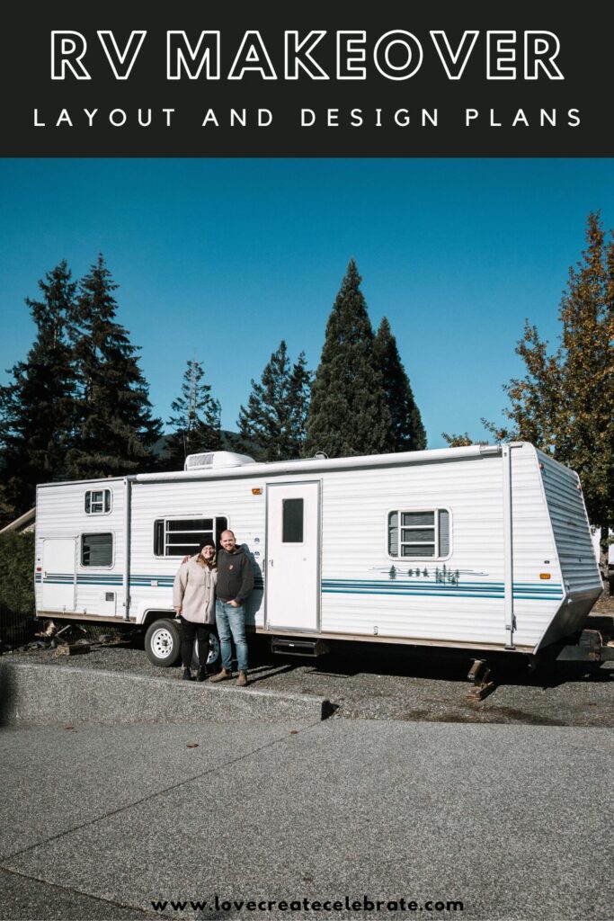 Lindi and Russ in front of RV for makeover