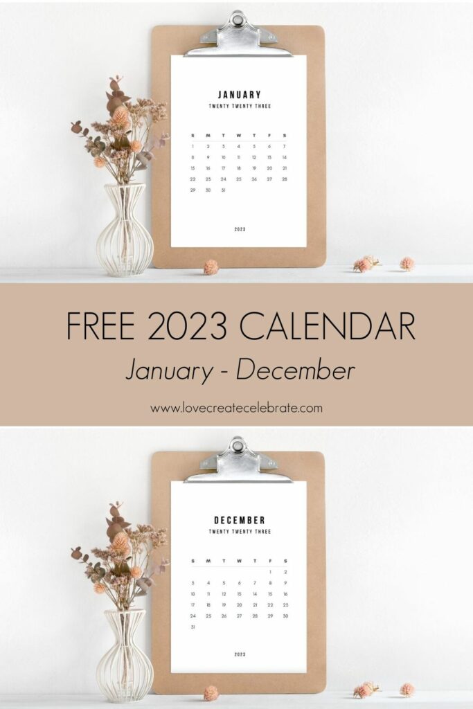 free 2023 calendar collage