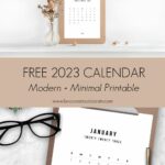 collage of photos for modern 2023 printable calendar